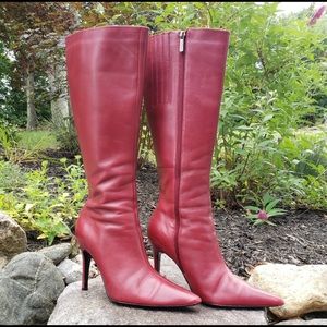 Colin Stuart Sexy Red Burgandy Leather Boots 7